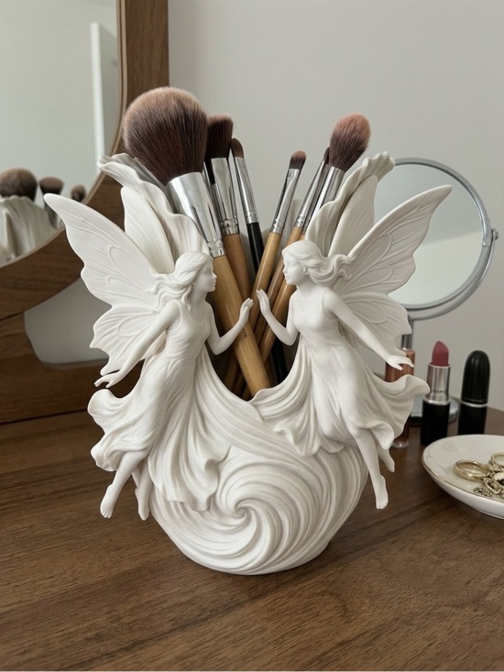 Fairy Makeup Brush Holder | Fantasy Vanity Organizer | Fairy Decor Cup